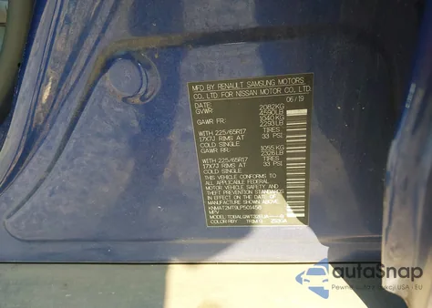 2020 Nissan Rogue Sv Fwd from USA, damaged, VIN KNMAT2MT9LP501458